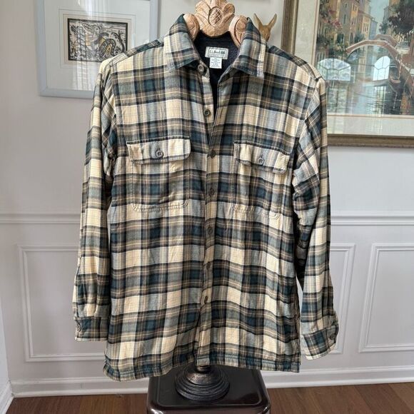 L.L. Bean Fleece Lined Plaid Flannel Button Shirt S - Picture 1 of 5